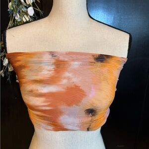 Zara Orange Tie-Dye Crop Top